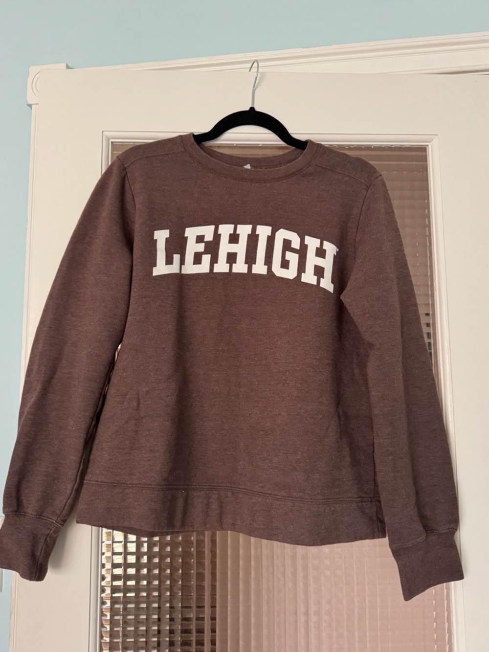 Lehigh Crewneck Sweatshirt in Brown with White Logo